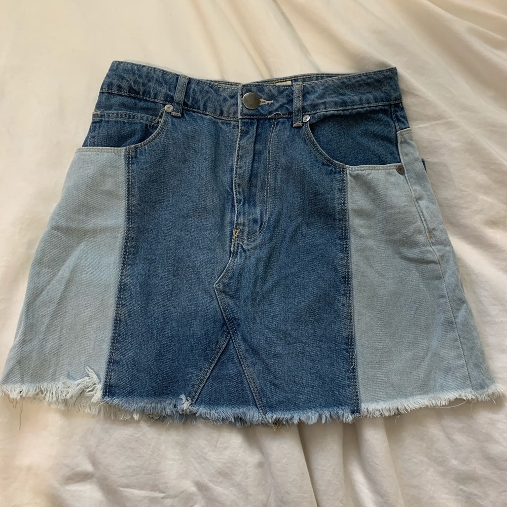 Two tone denim skirt!